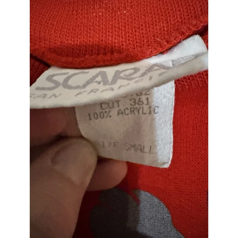 Vintage Cat And Mouse Sweatshirt Cats In Pajamas Scarab Nineties S 80s 90s Red